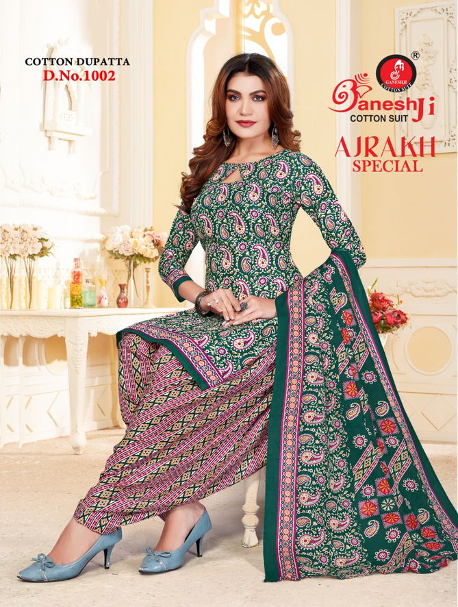 Ajrakh Special Vol 1 By Ganeshji Cotton Printed Dress Material Wholesale Price